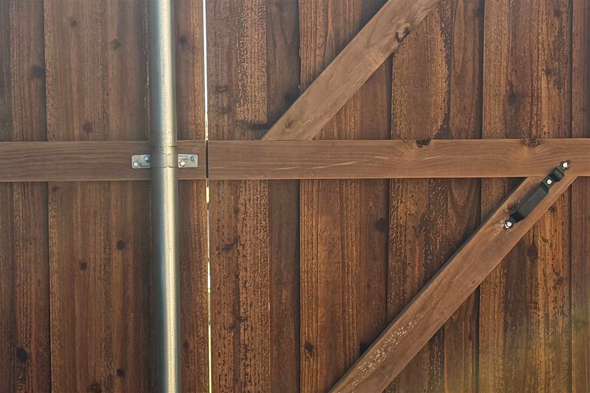 Wood walk gate with Z-brace framing